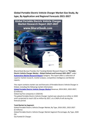 Global Portable Electric Vehicle Charger Market Report