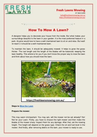 How To Mow A Lawn