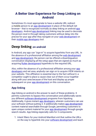 A Better User Experience for Deep Linking on Android