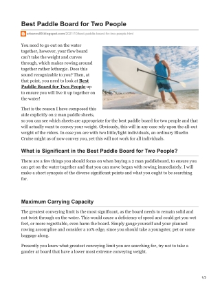 Best Paddle Board for Two People