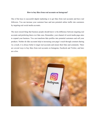 How to buy likes from real accounts on Instagram