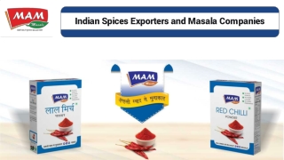 Indian Spices Exporters and Masala Companies