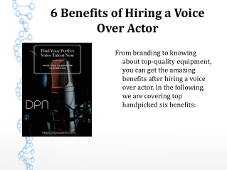 6 Benefits of Hiring a Voice Over Actor