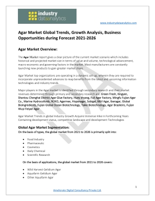 Agar Market Revolutionary Growth and Future Opportunities 2026
