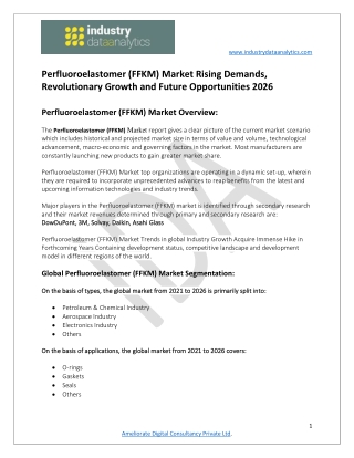 Perfluoroelastomer (FFKM) Market Recent Demands and Future By 2026