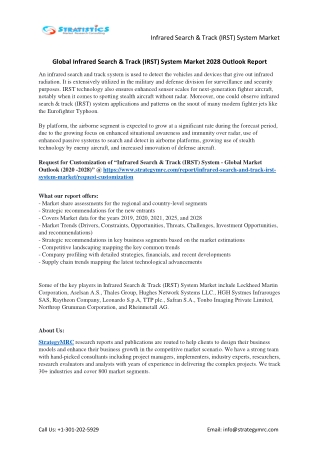 Infrared Search & Track (IRST) System Market Forecasts to 2028