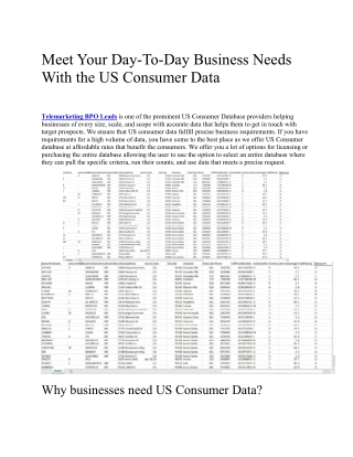 Buy Consumer Database Lists, US Customer Database at Cheap Price