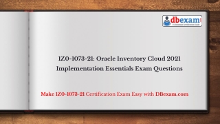 1Z0-1073-21 Oracle Inventory Cloud 2021 Implementation Essentials Exam Questions