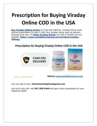 Prescription for Buying Viraday Online COD in the USA