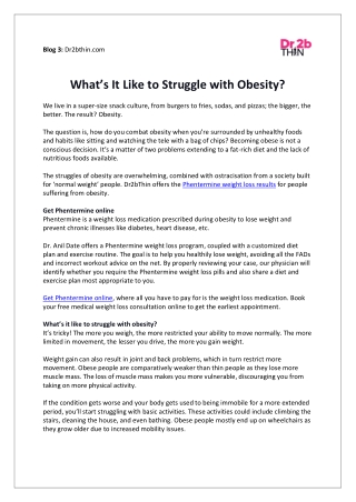 What’s It Like to Struggle with Obesity?
