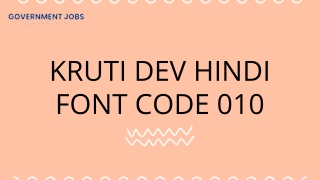 Kruti Dev Hindi Font code 010
