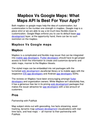 Mapbox Vs Google Maps What Maps API Is Best For Your App