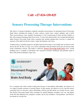 Sensory Processing Therapy Interventions