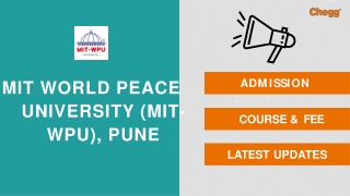 Dr. Vishwanath Karad MIT World Peace University – [MIT WPU], Pune