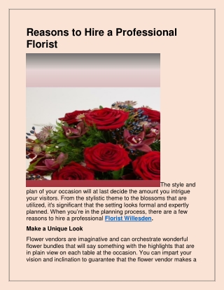 Get the best Bouquets in Willesden