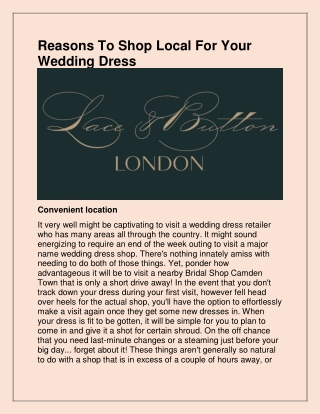 Best Bridal Boutique in Camden Town