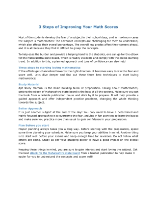 3 Steps of Improving Your Math Scores