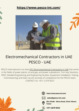 Electromechanical Contractors in UAE | PESCO - UAE