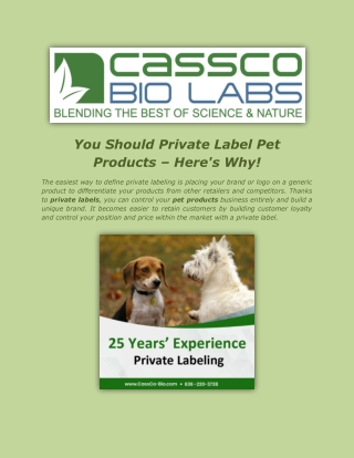 You Should Private Label Pet Products – Here's Why!