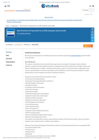 Best Practices in Preparation for an FDA Computer System Audit _ eMedEvents