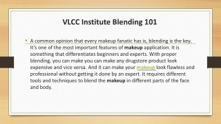 VLCC Institute Blending 101