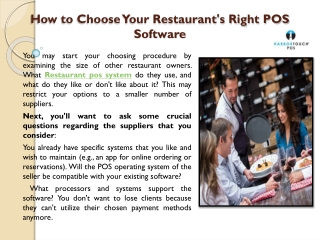 How to Choose Your Restaurant's Right POS Software