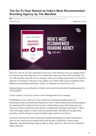 thegotoguy.co-The Go-To Guy Named as Indias Most Recommended Branding Agency by The Manifest