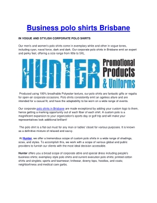 Business polo shirts Brisbane