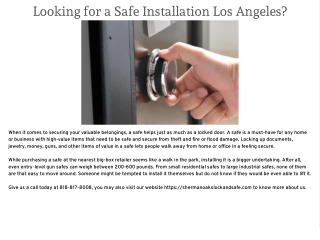 Looking for a Safe Installation Los Angeles?