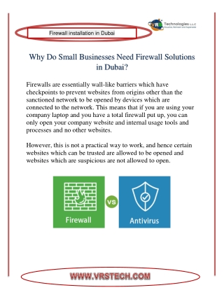 How Firewall Networks can be used along with Anti-virus at Dubai?
