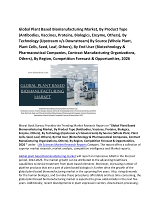 Global Plant Based Biomanufacturing Market-converted