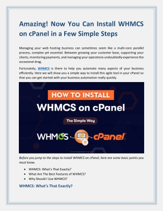 Amazing! Now You Can Install WHMCS on cPanel in a Few Simple Steps