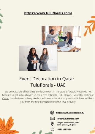 Event Decoration in Qatar | Tuluflorals - UAE