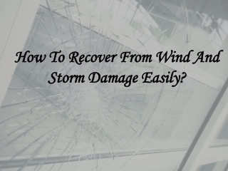 How To Recover From Wind And Storm Damage Easily