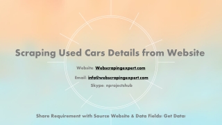Scraping Used Cars Details from Website