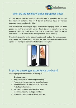 What are the Benefits of Digital Signage for Ships?