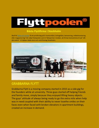 Bästa Flyttfirma i Stockholm