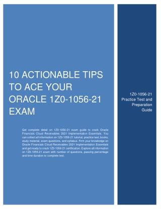 10 Actionable Tips to Ace Your Oracle 1Z0-1056-21 Exam
