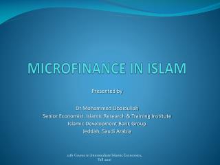 MICROFINANCE IN ISLAM