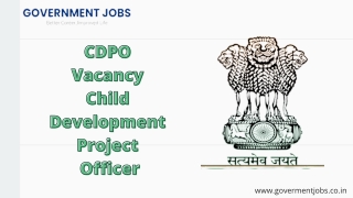 CDPO Vacancy – Child Development Project Officer