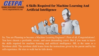 6 Skills Required for Machine Learning and Artificial Intelligence