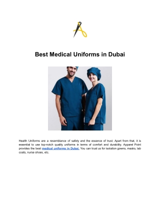 Best Medical Uniforms in Dubai