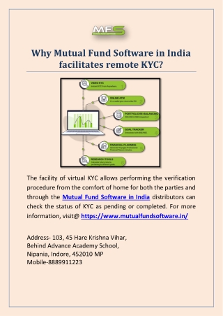 Why Mutual Fund Software in India facilitates remote KYC