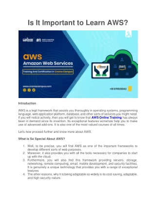 Is It Important to Learn AWS?