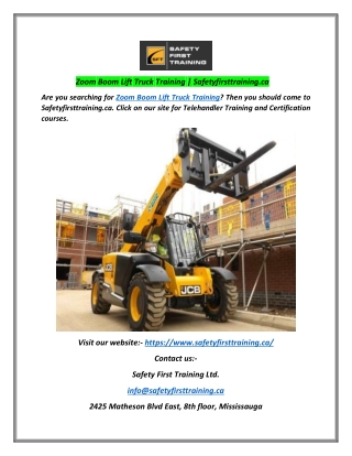 Zoom Boom Lift Truck Training | Safetyfirsttraining.ca