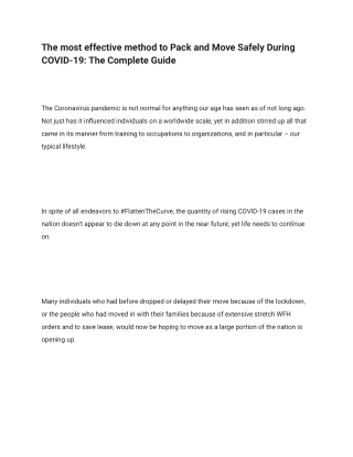 The most effective method to Pack and Move Safely During COVID-19_ The Complete Guide