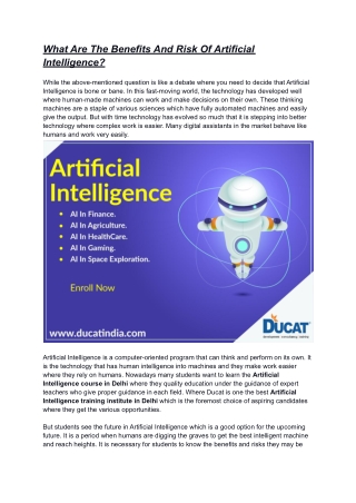 What Are The Benefits And Risk Of Artificial Intelligence