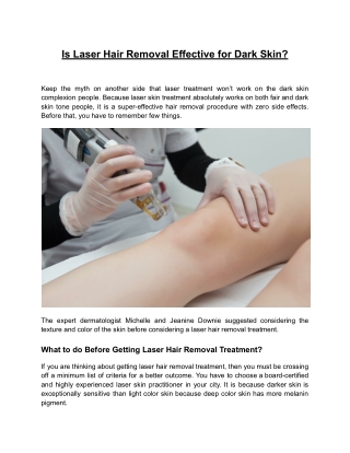 Is Laser Hair Removal Effective for Dark Skin_