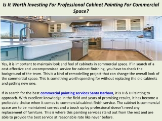 Is It Worth Investing For Professional Cabinet Painting For Commercial Space?