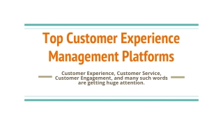 Top Customer Experience Management Platforms